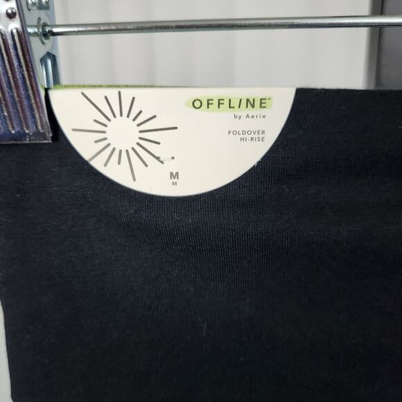 Offline by Aerie OG Foldover High Waisted Super Flare Legging Black Medium New - Picture 7 of 12